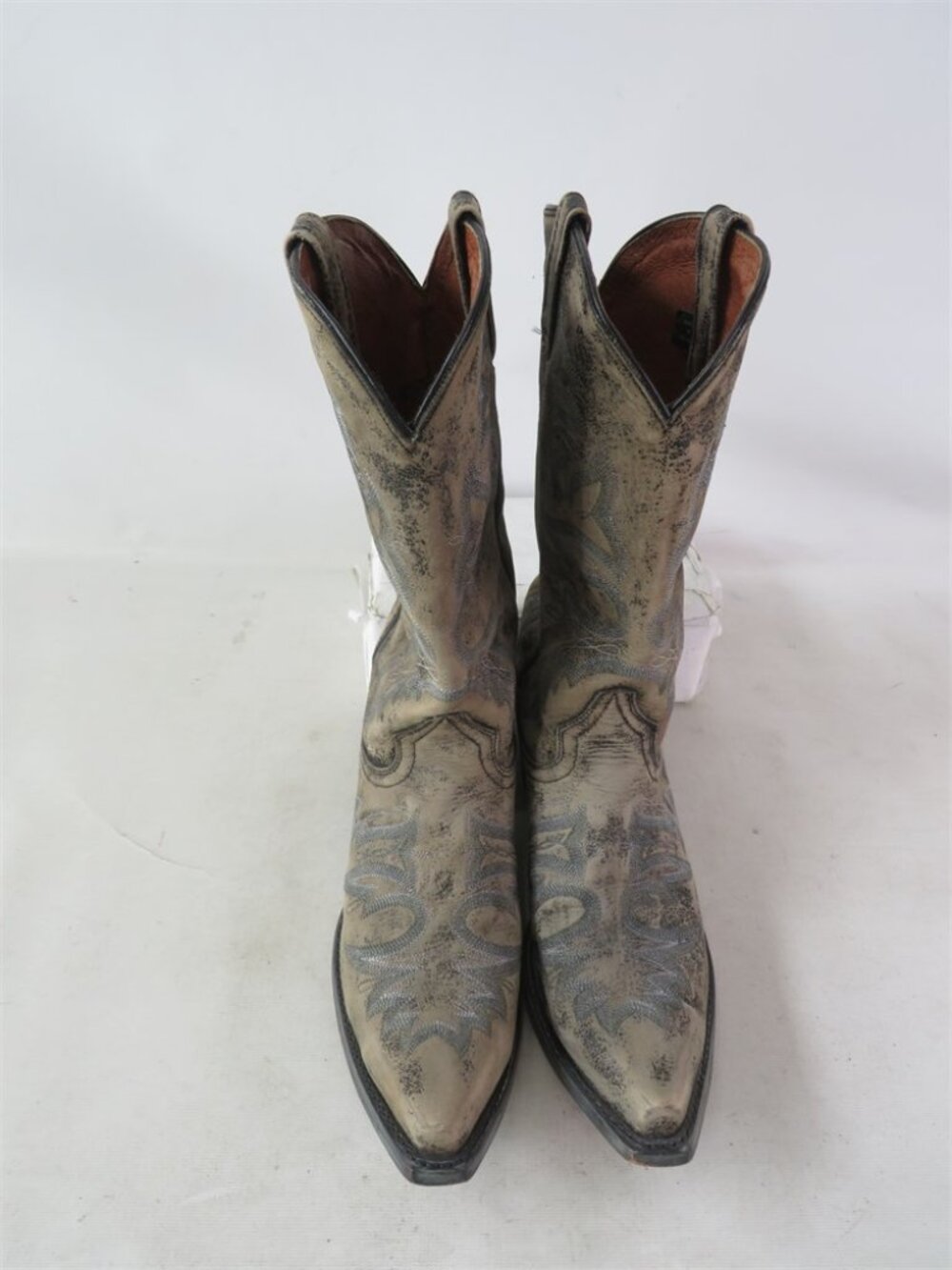 Vintage destressed Dan Post Anaheim Western Boots 'Tan,' Size: 11 (Men)